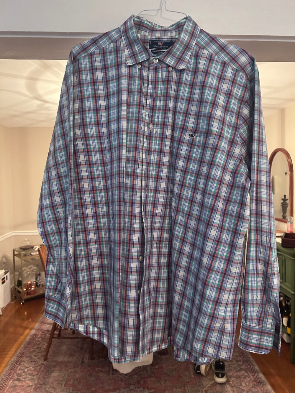 Vineyard Vines Slim Fit Tucker Shirt Men's Plaid XXL Whale Logo